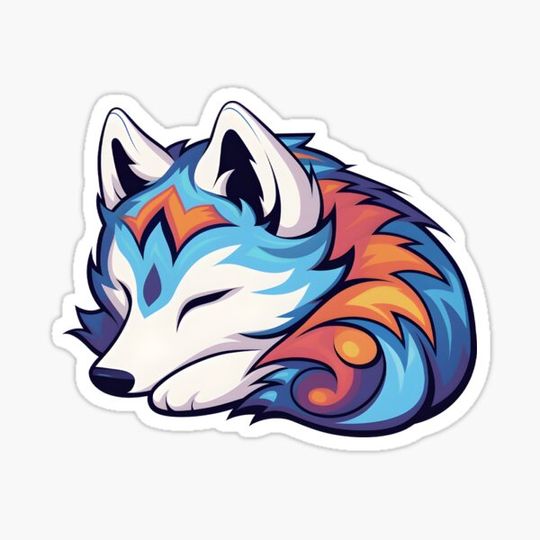 Discover Cute Kawaii Wolf Sleeping
