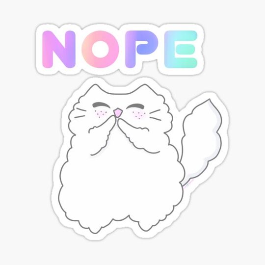 Discover Cute and Fluffy White Cat - Nope