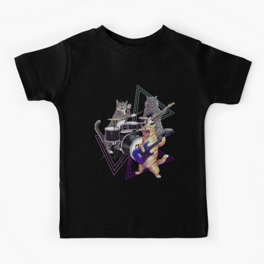 Discover Cat band- Rock band kitties playing the bass, electric guitar, and drums