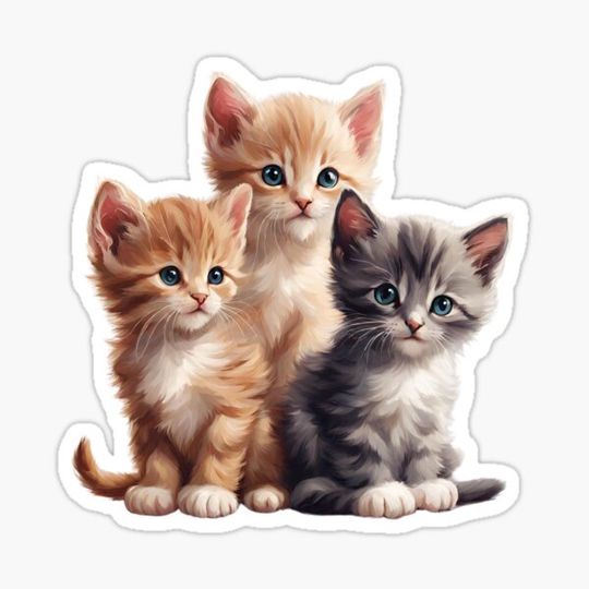 Discover Three fluffy kittens