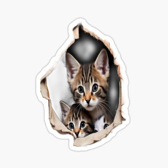 Discover Cute Kittens Peeking Thru Hole - Aorable