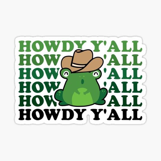 Discover Howdy Y'all Frog With Cow Hat Funny Sayings