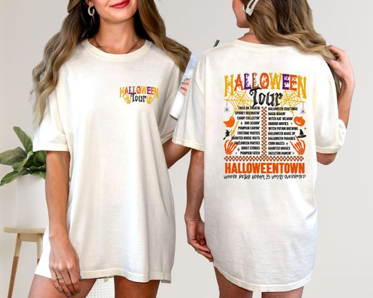 Discover Halloween Tour T-Shirt,  Halloween Town Shirt, Two Side Ghost