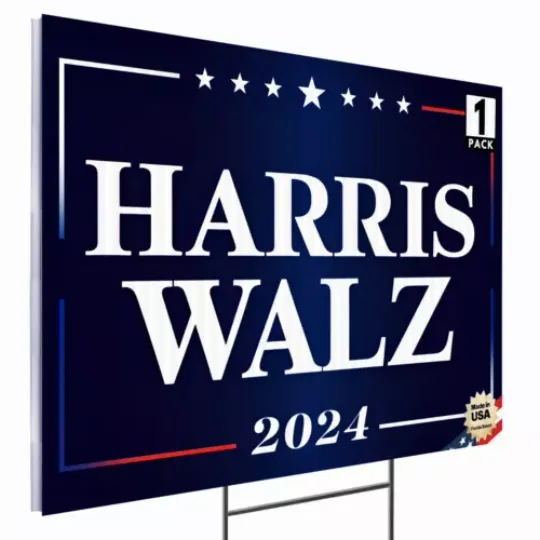 Discover Harris Walz 2024 Yard Sign with Stakes, 24"x18" Double Sided Sign (Design 1)