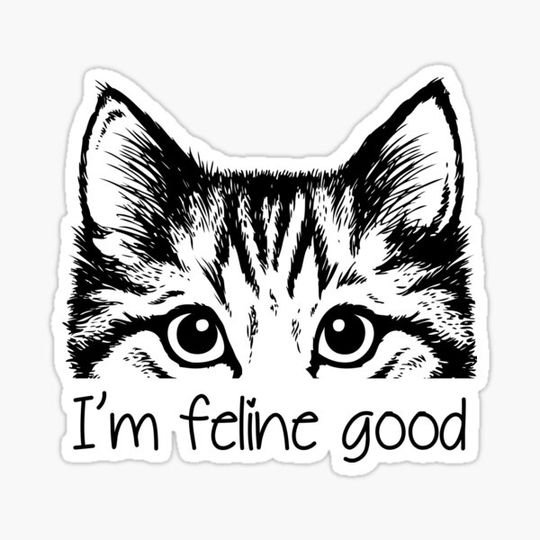 Discover I'm feline good - Funny cat inspirational quote