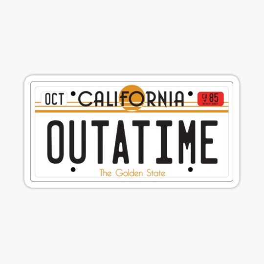 Discover OUTATIME Back To The Future License Plate
