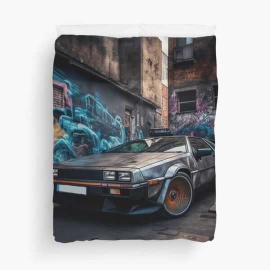 Discover Delorean Parked in urban graffiti area