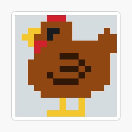 Discover Pixel Art Brown Chicken