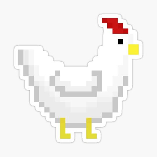 Discover Pixel Pixelated Chicken White Cute Animal Gamer Gaming