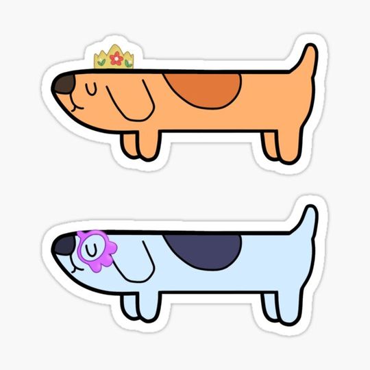 Discover Queen and Granny Long Dog Sticker Pack