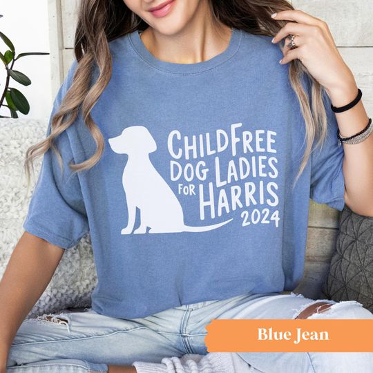 Discover Childfree Dog Ladies Shirt, Harris 2024 Cat Tee, Funny Kamala Harris Graphic Tee