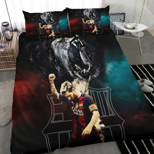 Discover Ronaldo Messi Quilt Duvet Cover Football Boy Bedding Set Single Double King Size