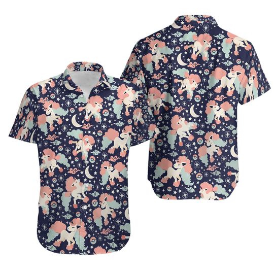 Discover Ponyta Hawaiian Shirt Galarian Ponyta Button Up Shirt Gift