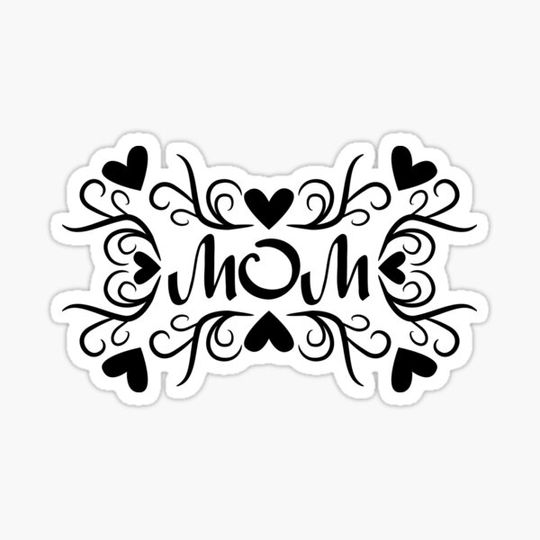 Discover Love Mom with Fancy Heart Script