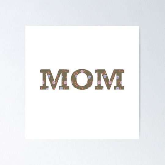 Discover MOM text with floral pattern
