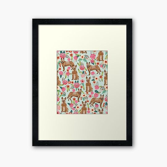Discover Australian Cattle Dog florals dog breed customized pet portrait by pet friendly by PetFriendly