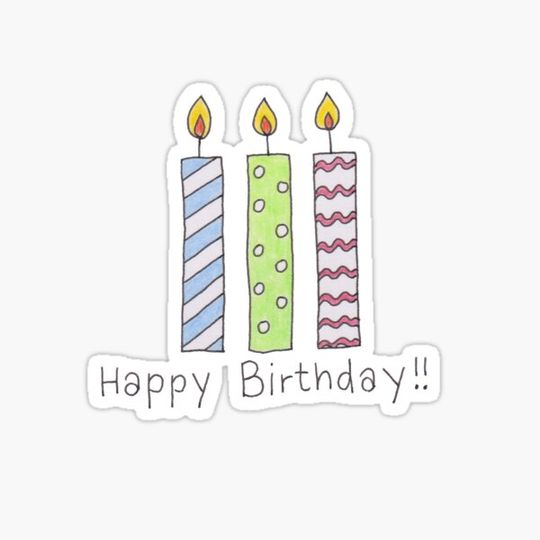 Discover Happy Birthday - 3 Candle Design - Pink Background