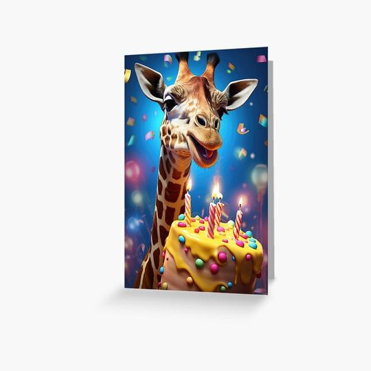 Discover Giraffe with a Birthday Cake