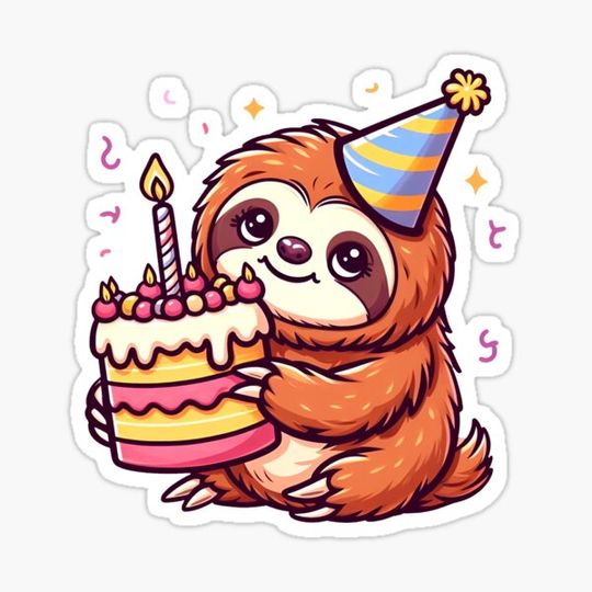 Discover Sloth with Cake: Perfect Children's Birthday Gift Idea