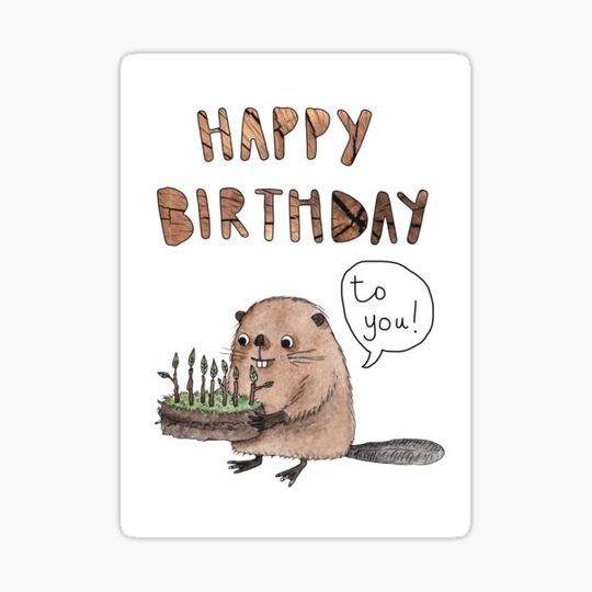 Discover Happy birthday beaver cake