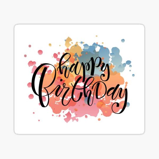 Discover Happy Birthday Typography on Watercolor Background