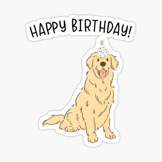 Discover Golden Retriever Dog Happy Birthday