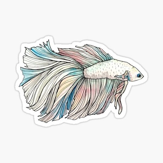 Discover Pastel Betta Fish Ink and Watercolor