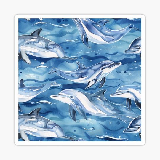 Discover Dolphins seamless digital paper