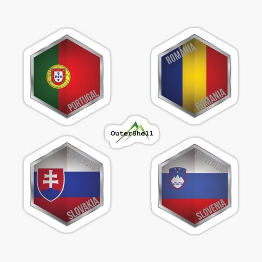 Discover European Country Flags Mini Small Stickers 06