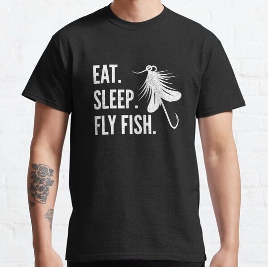 Discover Eat Sleep Fly Fish - Vintage Fly Fishing Design