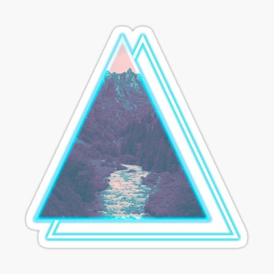 Discover A triangle with a mountain landscape inside