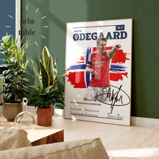 Discover ODEGAARD Poster, Goat poster, Football Art Print, Football Art poster