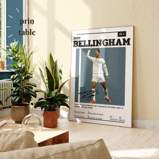 Discover Jude Bellingham Poster, Goat poster, Football Art Print, Football Art poster