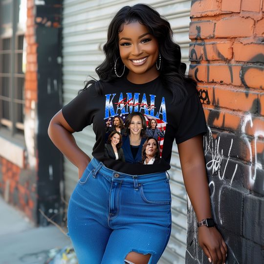 Discover Vintage Kamala Harris Election Bootleg Rap Tee, Vote Harris
