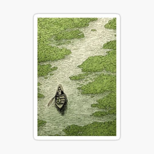 Discover Leaf on the Flow: Minimalist Boat on the Green River