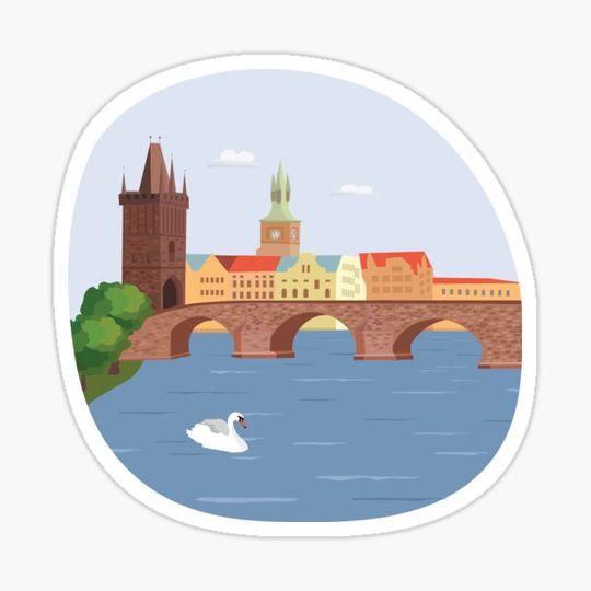 Discover Charles bridge Prague River Artwork | Prague City | Vltava River | Czech Republic