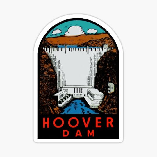 Discover Hoover Dam Vintage Travel Decal