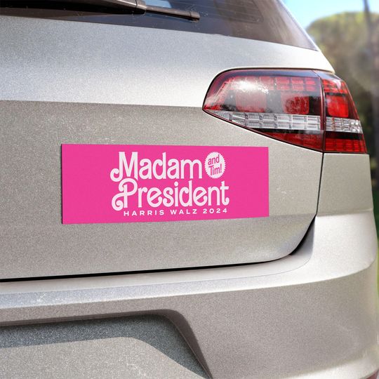 Discover Car Bumper MAGNETS - Madam President (and Tim!) - Kamala Harris Walz 2024