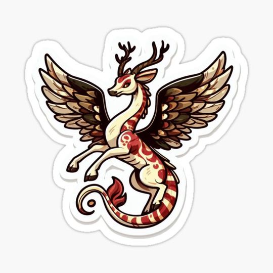 Discover Enchanted Winged Deer Sticker