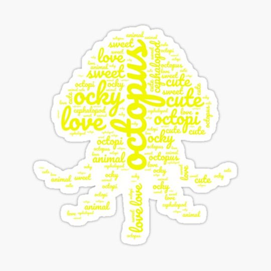 Discover Octopus shape with words inside