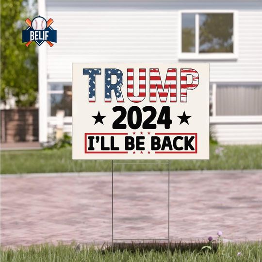 Discover Usa Flag Trump 2024 Election Slogan Yard Sign, President Election Trump