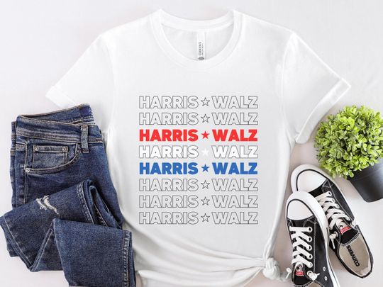 Discover Kamala Harris Tim Walz Shirt, Democrat 2024 Tee