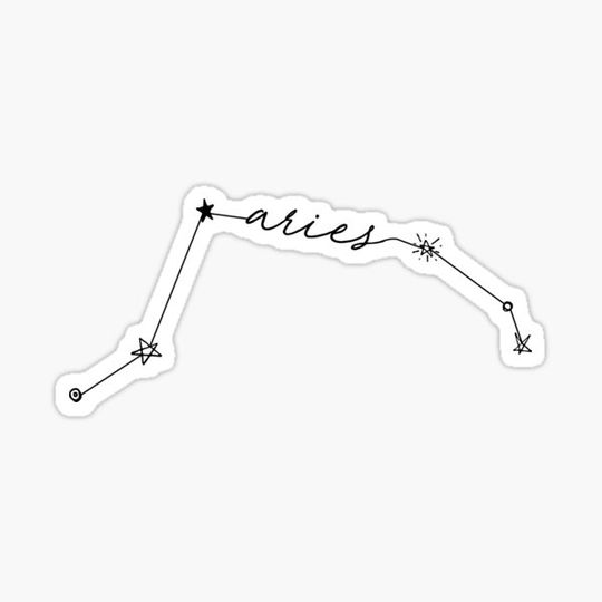 Discover Aries Zodiac Constellation Doodle Sticker