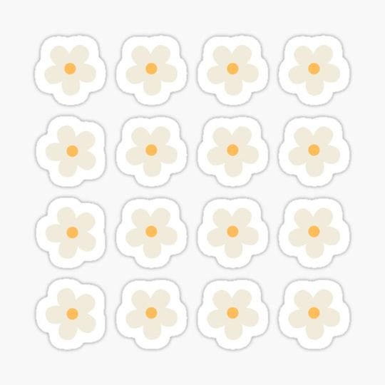 Discover Cute white daisies sticker pack
