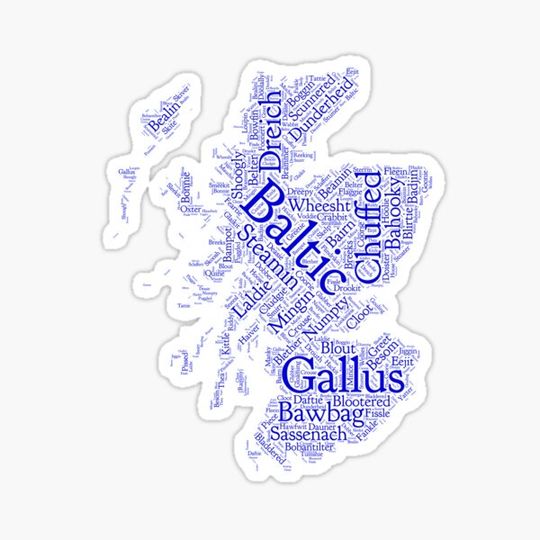 Discover Scotland Map Word Art of Scottish Words
