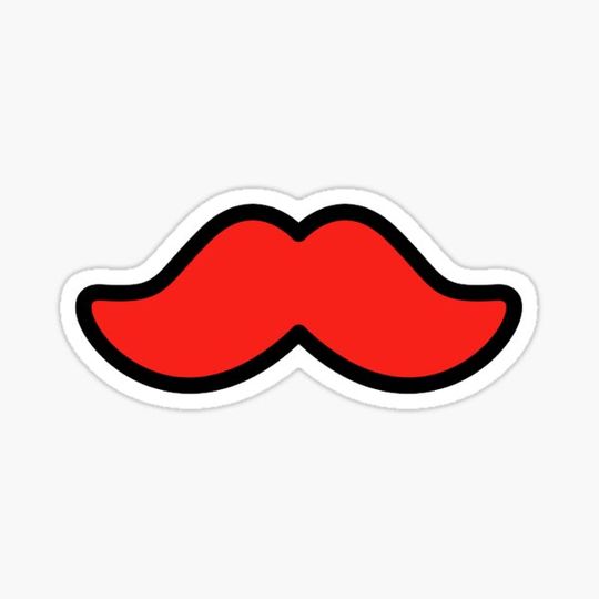 Discover MUSTACHE (BRIGHT RED W/BLACK OUTLINE)