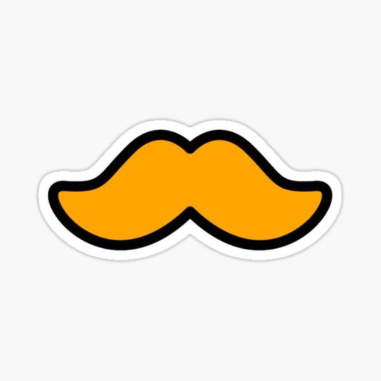 Discover MUSTACHE (ORANGE W/BLACK OUTLINE)