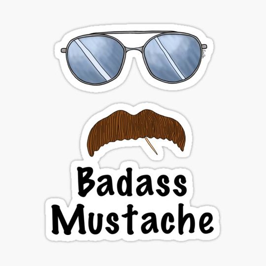 Discover Badass Mustache Cartoon - Badass Mustache wearing Aviators