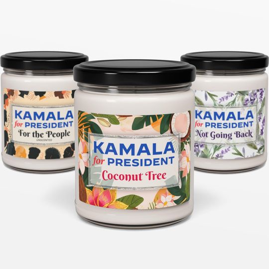 Discover Kamala Harris for President Themed Candle Collection | Soy Wax | Ten Inspiring Aromas | Housewarming Gift