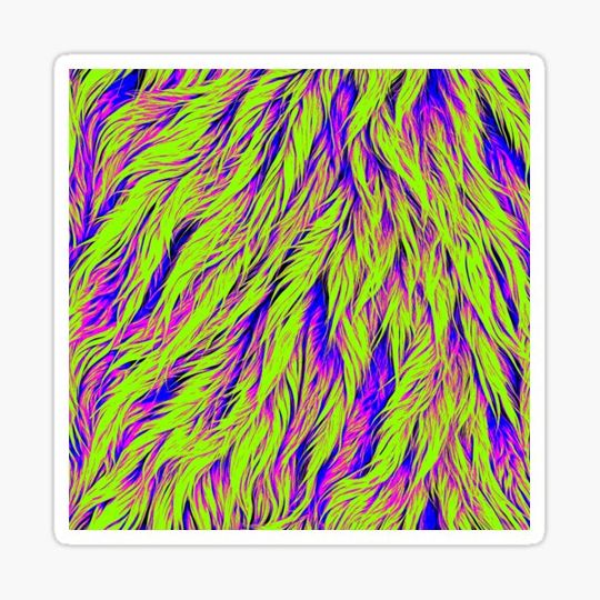 Discover Amazing Wavy Fur - Green, Pink, Blue Abstract